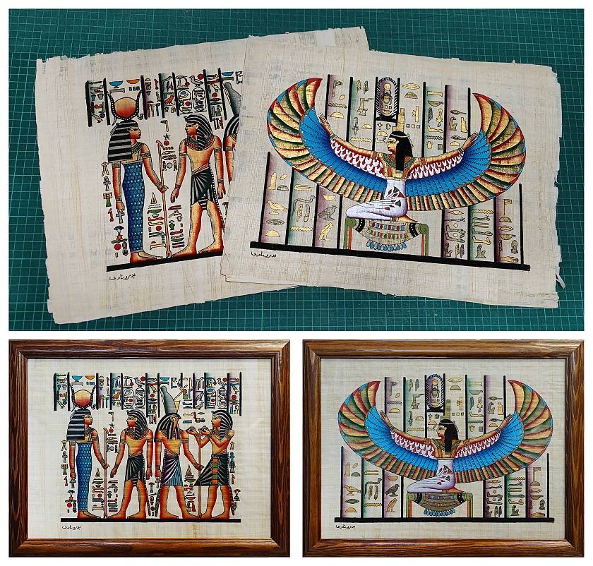 papirus v rámečku, rámování, Nové Město na Moravě, Žďár nad Sázavou